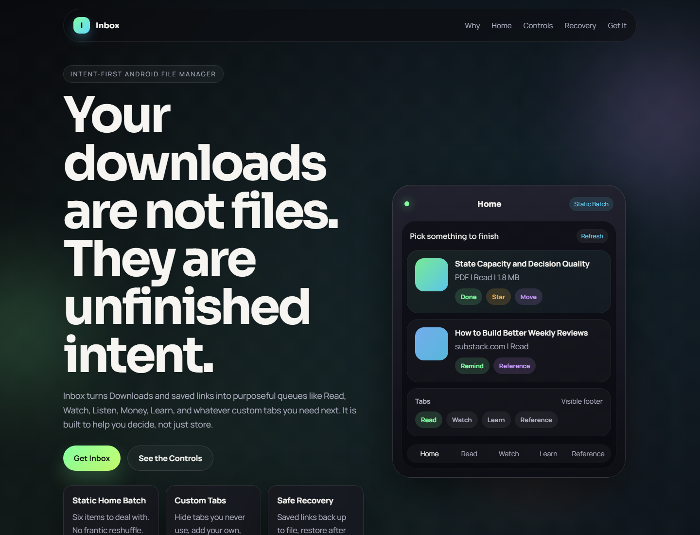 Inbox website preview